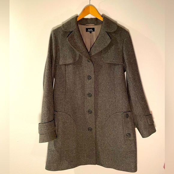 A.P.C. Jackets & Coats Apc Single Breast Wool Coat With Yoke Poshmark